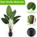 Crowye 4 Pack 4Ft Artificial Bird of Paradise Plants Faux Palm Tree with 10 Trunks Banana Leaf Artificial Plant Lifelike Leaves Fake Tree with Plastic Pot for Indoor Outdoor Home Living Room Office