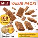 Fire Starter Squares, 160 pcs - Charcoal Fire Starters for Campfires, Grill, Outdoor Pit, Fireplace, Wood Stove, BBQ - Firestarter Sticks, Water Resistant & Odorless - Camping Accessories Essentials