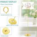 ERYTLLY 16PK Place Card Holders 12 Inch Table Number Holders Table Card Holders Steel Card Holders for Birthdays,Weddings,Photos, Food Signs, Memo Notes, Restaurants (Gold)