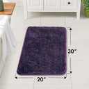 MIULEE Dark Purple Bathroom Rugs, Soft Absorbent Microfiber Bath Rugs Non Slip Quick Dry Fluffy Bath Mats for Bathroom Floor Tub Showers, Machine Washable, 20x30 Inch