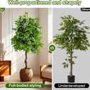 Tall Artificial ficus Tree Large Faux Trees Indoor Outdoor Realistic Floor Fake plantas for Home Living Room Master Bedroom Office Porch Outside Patio arboles artificiales para decoracion Fall Decor