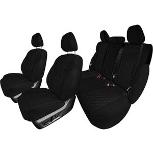 FH Group Custom-Fit Car Seat Covers Specifically Made for 2021-2024 Nissan Rogue, Full Set Black Ultraflex Neoprene Waterproof Automotive Seat Cover, Full Seat 