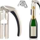 Champagne Bottle Opener and Bottle Stopper, Portable Zinc Alloy Sparkling Champagne Cork Remover, Easy to Use Bar Jar Cork Puller with Ergonomic Handle Design for Wine Lovers
