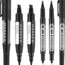 Blulu 6 Pcs Permanent Markers Variety Pack 2026 Graduation Party Favors Double-ended Permanent Marker Pen Ultra Fine Tip, Fine, Chisel Tip Quick Drying for Write Coloring Office School Supplies(Black)