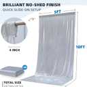 Sliver Sequin Backdrop Curtain Panels 20x10ft for Party,Rich Sliver Smooth Non Shedding Glitter Drapes,Shimmer Stretch Backdrop for Weddings Birthdays Parties Photography,4 Panels(5x10FT Each)