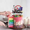Karate Happy Birthday Cake Topper,Taekwondo Selection Kung Fu Theme Party Supplies for Boys Girls Men Women