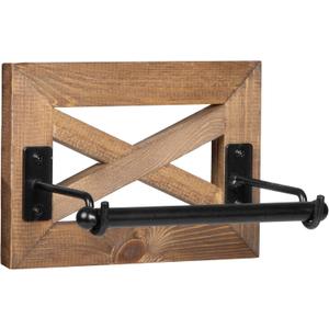 Ilyapa Farmhouse Toilet Paper Holder for Bathroom - Rustic Wood Wall Mount Toilet Roll Holder