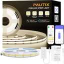 PAUTIX COB LED Strip Light 32.8ft/10m 4800LEDs Nature White 4000K,CRI93+ Super Bright High Lumen,Dimmable 24V Flexible LED Tape Light,Work with Alexa/Google Assistant,for Home&Office DIY Lighting
