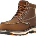 Steel Toe Work Boots for Men, Non Slip Mens Safety Moc Toe Work Shoes | Water Resistant Crazy Horse Leather, Puncture Proof Construction Boots with EH Protection, for Hunting, Welding size 12