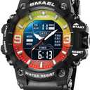 SMAEL Men's Military Watches Outdoor Sports Watch Waterproof LED Date Alarm Digital Analog Wrist Watches for Men