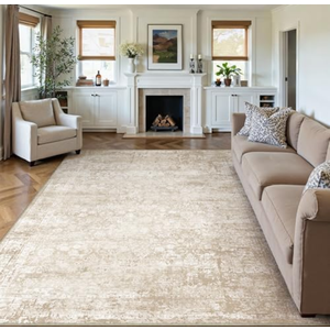 Area Rugs 8x10 Living Room: Washable Rug Modern Abstract Large Rugs Soft Non Slip Neutral Rug Stain Resistant Indoor Carpet for Bedroom Kitchen Dining Room Table Nursery Home Office Rugs(Beige,8'x10')