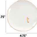 COLLECTIVE HOME - Ceramic Jewelry Tray, Decorative Trinket Dish for Rings Earrings Necklaces Bracelet Watch Keys, Birthday Mother's Day Christmas Gift for Women, 4.75", Glossy (t)