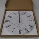 14in Glass Wall Clocks for Living Room Decor, Decorative Wall Clocks Battery Operated, Silent Kitchen Clocks, Wall Clock for Bedroom (Marble)