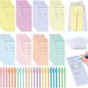 L1rabe Colorful Book Review Bookmarks - Back to School 144Pcs Book Marker Pens Organza Bags, Reading Log Page Markers for Readers Bookish Bookworm Gift Reading Page Tracker for Students Teachers Women