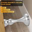 4 Pack Magnetic Door Stop No Drilling Door Stop with 3D Adhesive Tapes Keep Door Open Door Stainless Steel Screws for Stronger Mount (Silver)