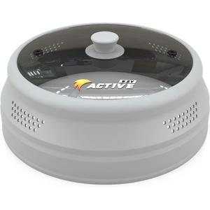 Collapsible Microwave Cover for Food - Silicone and Glass Splatter Guard Lid for 6-12 inch Plates & Bowls, Dishwasher Safe, Heat Resistant, BPA-Free, Gray