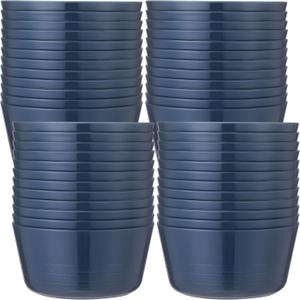 Foaincore Kids Plastic Bowls 10 oz Cereal Snack Microwave Dishwasher Safe Toddler Bowls Kids Colorful Snack Children Salad Dessert Soup Supplies(Dark Blue,24 Pcs)