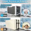 Ribbonlic 2 Pack Window Air Conditioner Cover for Outside Winter Windproof 3 Layer Insulation Window Air Conditioner Freeze Protection Cover for Outdoor Ac Unit(25.5" wx 20.5" d X 18" h,Beige)