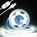 TUNICHX COB LED Strip Light 5V USB Tape 320LED/ m Dimmable LED Strip Light USB TV Backlight Flexible Under Cabinet Tape Light for Bedroom, Kitchen, Home DIY Lighting (6500K, 3.28FT)