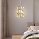 1-Lights Modern Crystal Pendant Lights for Kitchen Island LED Dimmable Glam Pendant Lighting Chandelier for Dining Room Hallway Corner Lamp Nickel