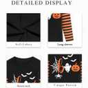 Toddler Halloween Shirts Boys Girls Spooky Pumpkin Skeleton Graphic Sweatshirt Halloween Kids Long Sleeve Tops 2-9 Years (Orange)
