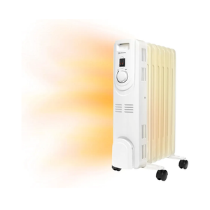 Comfort Zone Electric Oil-Filled Radiant Radiator Space Heater, Never Refill, Adjustable Thermostat, Tip-Over Switch & Overheat Protection System, Ideal for Home, Bedroom, & Office, 1,200W, CZ7007J