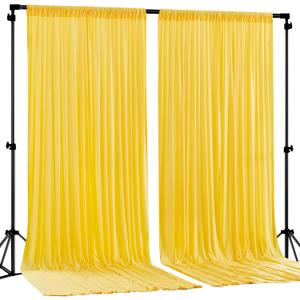 Yellow Backdrop Curtains-Wrinkle-Free Polyester Photography Drapes Party Curtain Background for Baby Shower Wedding Decorations- 8 X10FT (Yellow), W4' x H10'