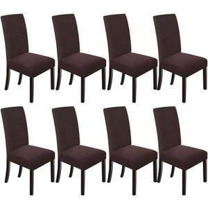 NORTHERN BROTHERS Dining Room Chair Covers Set of 8, Parsons Chair Slipcover Fit Stretch Dining Chair slipcover, Chololate (Chocolate)
