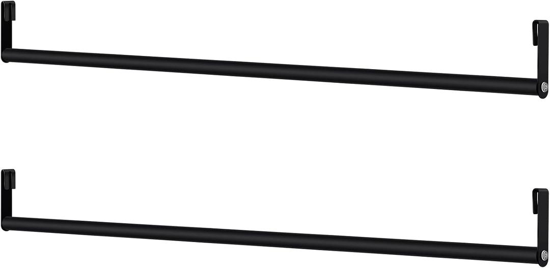 Threehoney 2 Pack Wire Shelving Garment Hanger Bar Wire Shelving Accessories Industrial Closet Clothes Rods for Home Retail Store(Black,48 Inch)