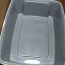 Amazon Basics Large Cat Litter Box with High Sides, Open Top for Easy Access, Includes Scoop with Storage, 19" x 15" x 11.75", Grey/Beige