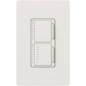 Lutron Maestro 300-Watt Single-Pole Digital Dimmer and Timer Switch, for Incandescent and Halogen Bulbs, MA-L3T251-WH, White