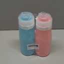 16 oz Silicone Juice Bottles with Caps, 2-Pack Reusable Juice Containers With Airtight Lids For Fridge, Shatterproof, Leak-Proof, Lightweight Slim Water Bottle for Juicing - Dishwasher Safe