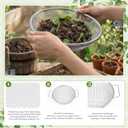 2PCS Soil Sifter for Gardening with Handle,Stainless Steel Rock Compost Soil Sifter for 5 Gallon Bucket,1/4in,1/8in Mesh Garden Sifting Screen Gravel Sawdust Vermicompost with Repotting Mat