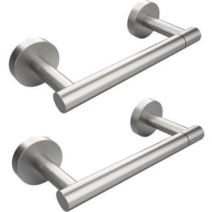 Brushed 2 Pack Toilet Paper Holder SUS304 Stainless Steel Double Post Pivoting Toilet Paper Roll Holder Wall Mounted Toilet Tissue Holder for Commercial Bathroom RV (2PC, Brushed Grey)