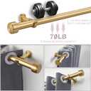 Heavy Duty Curtain Rods,1 1/4" Large Diameter Premium Nonadjustable Curtain Rod,96in/8ft Custom Window Treatment Rods with Durable Aluminum Brackets and End Caps,Gold Finish