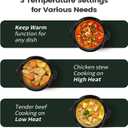 KOOC Small Slow Cooker, 2-Quart, Free Liners Included for Easy Clean-up, Upgraded Ceramic Pot, Adjustable Temp, Nutrient Loss Reduction, Stainless Steel, Black, Round