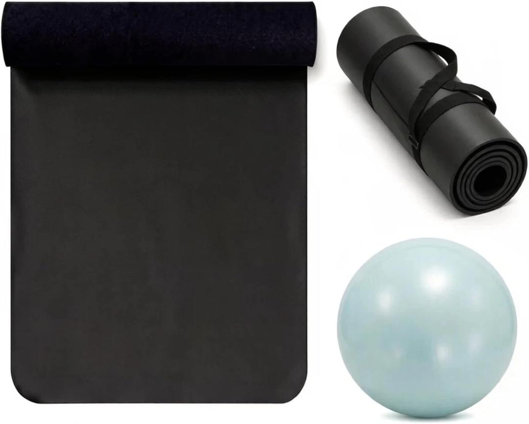 Grip Yoga Mat 5mm Non-Slip PU Natural Rubber Surface, Premium Fitness Mat for Hot Yoga, Pilates, for Women and Men