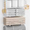 Towel Racks for Bathroom,Towel Rack Wall Mounted, 6 Tier Rolled Or Folded Towel Holder with Floating Shelves, Bathroom Towel Holder for Bath, Hand Towels,Metal,Full White