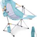 KingCamp Hammock Chair with Footrest Heavy Duty Swinging Rocking Camping Chairs for Adults up to 400lbs, Folding Portable Oversized Rocker with Cup Holder & Pillow for Outdoor Beach Lawn RV Sports, 37.8 inches x 29.5 inches x 49.2 inches