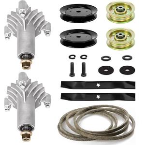 42" Lawn Mower Deck Rebuild Kit for 130794, for Craftsman/for Husqvarna LT1000 LT2000(Only 3 Bolts), Includes 2 Spindles 532130794, 2 Blades 134149,2 Pulleys 129861,2 Idlers 131494, 1 95 1/2" Belt