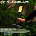 Black Rechargeable Cordless Table Lamp,Portable Modern LED Night Light,Battery Operated Lamp,3 Color Stepless Dimming Up,for Restaurant/Bedroom/Bars/Outdoor Party/Camping/Coffee Shop