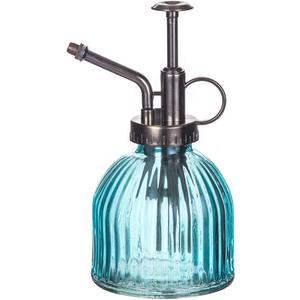 Topadorn Glass Flower Water Spray Bottles Watering Can Mini Vintage Plant Misters Decorative Plant Atomizer Watering Pot with Pump for Terrariums Flowers Potted Plants, Blue.