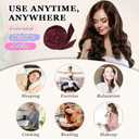 Gwabee No Heat Overnight Hair Curlers - 70" Soft Ribbon Curl Wrap with 9 Curling Rods, Headband for Long Hair Rollers - Burgundy