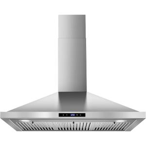 Range Hood 36 inch Wall Mount Kitchen Hood 700 CFM with Ducted/Ductless Convertible Duct, Touch Control, Permanent Filters, Stainless Steel, 3 Speed Exhaust Fan