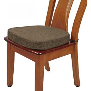 BUYUE Thickened 2.5" Friendly Woven Fabric Dining Chair Cushion, U-Shape High Density Foam Comfortable Chair Pad for Kitchen, Slip Resistant Indoor Seat Cushion (1 Piece, Brown)