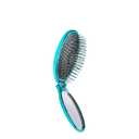 Wet Brush Pop Go Detangler, Blue Teal - Foldable, On-The-Go Design, Travel Brush, Ultrasoft IntelliFlex Bristles, Detangling Hairbrush, Built-In Mirror Handle, Wet & Dry, All Hair Types (1 Count (Pack of 1))