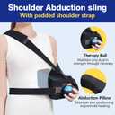 Abducted Shoulder Sling Immobilizer, Padded Rotator Cuff Support Brace with Removable Abduction Pillow and Exercise Ball for Right or Left Arm Pain Relief From Post-Surgery Recovery and Subluxation