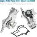 X AUTOHAUX 1 Set Aluminum Engine Water Pump Coolant Thermostat Housing Kit W/Gasket No.55486342/25200455 for Chevrolet Cruze Sonic Cruze Limited Trax for Buick Encore Water Pump Assembly