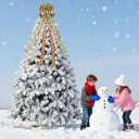 Christmas Tree Topper Bow Large Christmas Bow Tree Topper, Red Green Dot Polyester Ribbon Bows for Xmas Ornament Holiday Home Wedding Birthday Party Thanksgiving Indoor/Outdoor Decoration 45"x13"