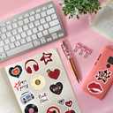 2 x 108 PCS Downtown Girl Stickers Aesthetic Sticker for Adults Downtown Girl Party Favors Red Aesthetic Vinyl Waterproof Stickers for Water Bottles